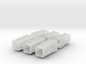 Stahlkokille 4 Zapfen quadratisch 6er Set 1:120 in Clear Ultra Fine Detail Plastic