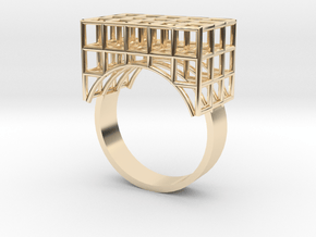 Ring with squares design (small) in 14K Yellow Gold: 6.5 / 52.75