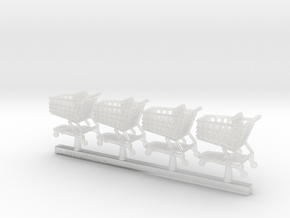 Shopping cart in 1:87 scale. in Clear Ultra Fine Detail Plastic
