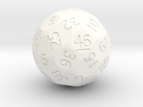 d46 Sphere Dice (Regular Edition) in White Smooth Versatile Plastic