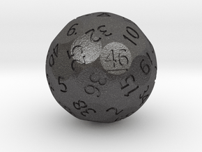 d46 Sphere Dice (Regular Edition) in Dark Gray PA12 Glass Beads