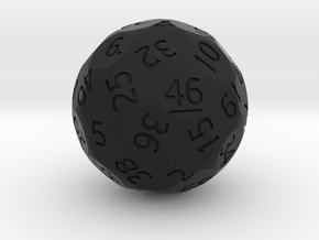 d46 Sphere Dice (Regular Edition) in Black Smooth PA12