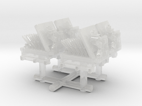 1/350 USN Hedgehog Thrower set x4 in Clear Ultra Fine Detail Plastic