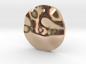 Round wavy tag, Waves  in 9K Rose Gold 
