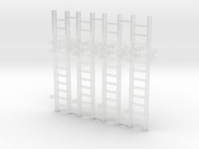 'HO Scale' - (4) 10' Caged Ladder in Clear Ultra Fine Detail Plastic