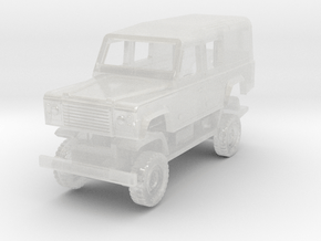Defender 110 utility wagon 1990s in 1/120 scale in Clear Ultra Fine Detail Plastic