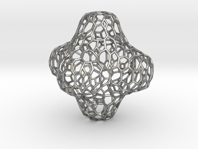 Voronoi Cross in Natural Silver