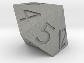 d12 Hexagonal Dipyramid (Plastic) in Gray PA12