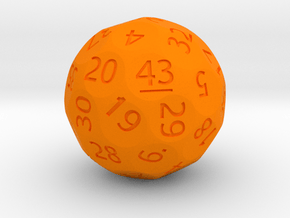 d43 Sphere Dice (Regular Edition) in Orange Processed Versatile Plastic