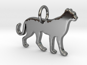 Makom- Cheetah Pendant in Fine Detail Polished Silver
