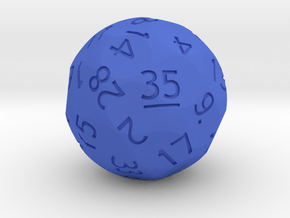 d35 Sphere Dice (Regular Edition) in Blue Processed Versatile Plastic