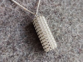 Pendant with squares design in Polished Silver