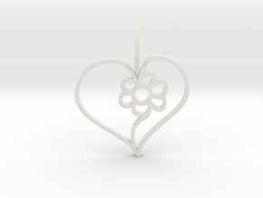 Flowering Heart in White Natural Versatile Plastic