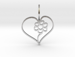 Flowering Heart in Natural Silver