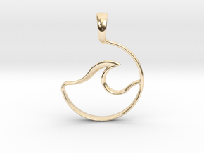Wave Amulet I in 14k Gold Plated Brass