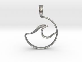 Wave Amulet I in Natural Silver