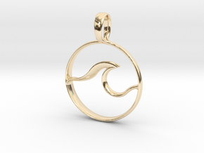 Wave Amulet II (full circle) in 14k Gold Plated Brass
