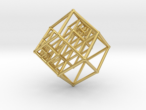 4DrootSystemCoord_30x20x20 in Polished Brass: Medium
