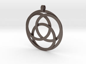 3 Loops Pendant in Polished Bronzed-Silver Steel