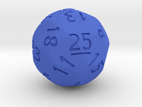 d25 Sphere Dice (Regular Edition) in Blue Processed Versatile Plastic