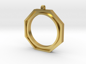 Oct Ring Pendant in Polished Brass