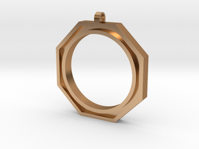 Oct Ring Pendant in Polished Bronze