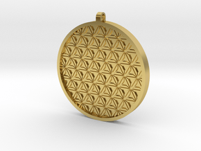 Triangle Shield Pendant in Polished Brass