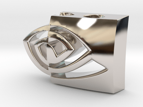 23.12.7 - NVIDIA logo in Rhodium Plated Brass
