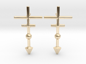 Runish Arrow I - Post Earrings in 14k Gold Plated Brass