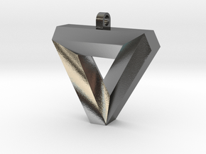 Penrose Triangle Pendant in Polished Silver