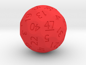 d47 Sphere Dice (Regular Edition) in Red Processed Versatile Plastic