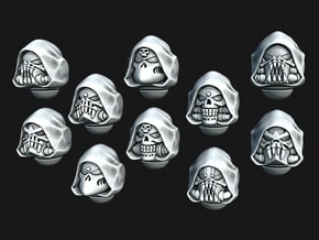 Hooded Skull Helmets - Plain Hood in Tan Fine Detail Plastic: Extra Small