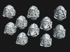 Hooded Skull Helmets - Stitched Hood in Tan Fine Detail Plastic: Extra Small
