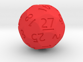d27 Sphere Dice (Regular Edition) in Red Processed Versatile Plastic
