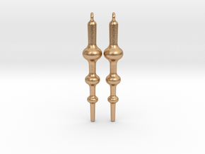 Triple Sphere - Drop Earrings in Natural Bronze