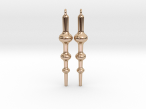 Triple Sphere - Drop Earrings in 9K Rose Gold 