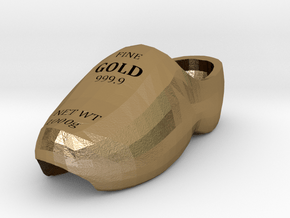 Goud klomp als bedel voor een armbandje in Polished Gold Steel