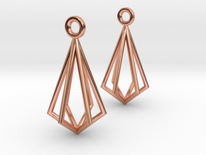 Cage Earring in Polished Copper
