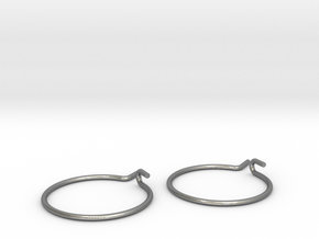 Small earing hoop for drops in Natural Silver