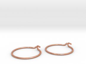 Small earing hoop for drops in Polished Copper