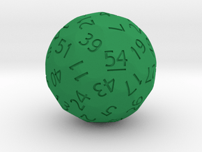 d54 Sphere Dice (Regular Edition) in Green Processed Versatile Plastic