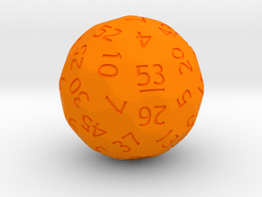 d53 Sphere Dice (Regular Edition) in Orange Processed Versatile Plastic