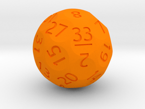d33 Sphere Dice (Regular Edition) in Orange Processed Versatile Plastic