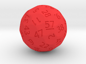 d57 Sphere Dice (Regular Edition) in Red Processed Versatile Plastic