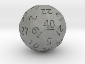 d40 Sphere Dice (Regular Edition) in Gray PA12