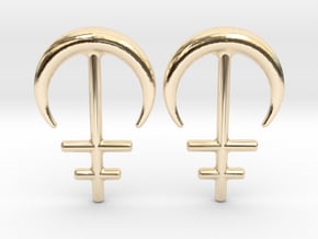 Runish Moon South - Post Earrings in 14k Gold Plated Brass