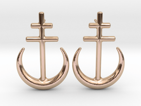 Runish Moon North - Post Earrings in 9K Rose Gold 