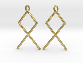 Runish Fish I - Drop Earrings in Natural Brass