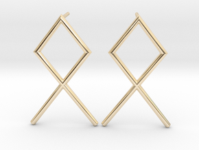 Runish Fish I - Post Earrings in 14k Gold Plated Brass
