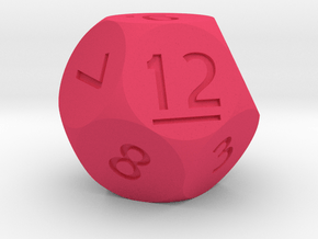 d12 Sphere Dice (Regular Edition) in Pink Processed Versatile Plastic